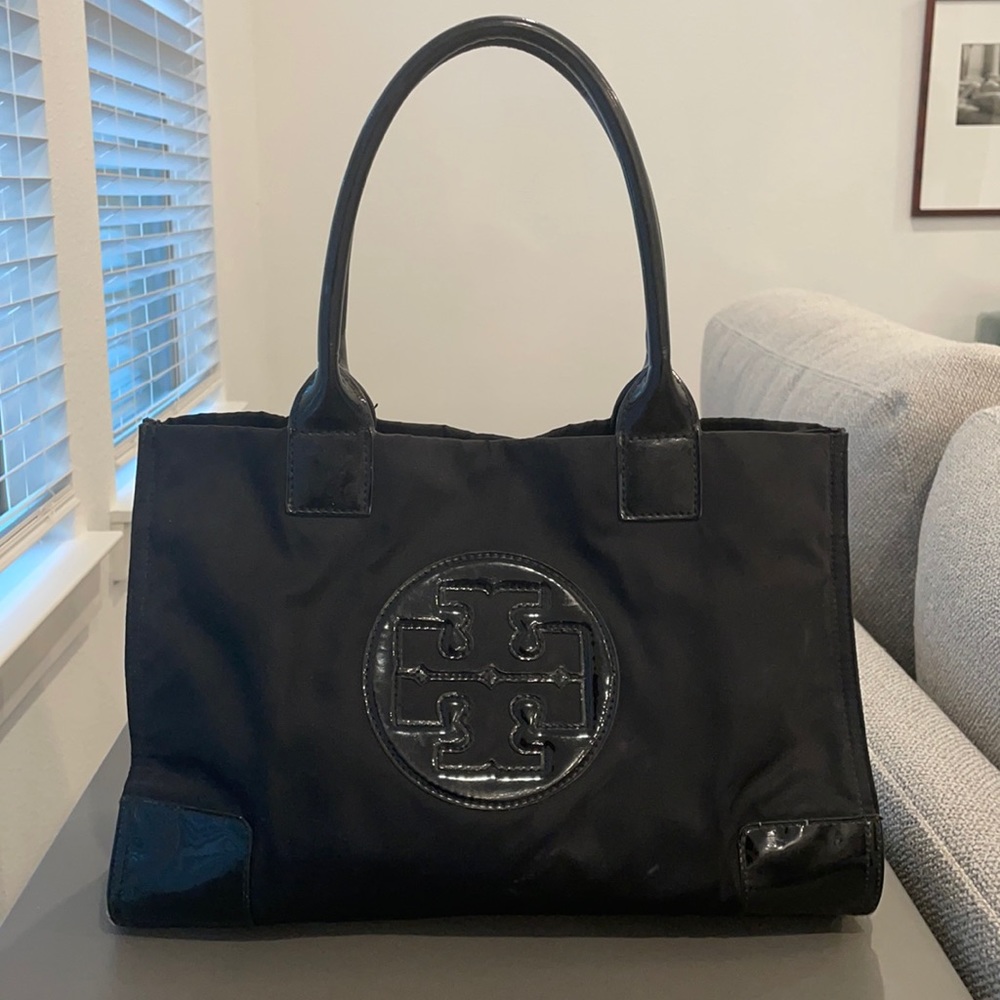 Tory Burch Ella Black Patent Tote